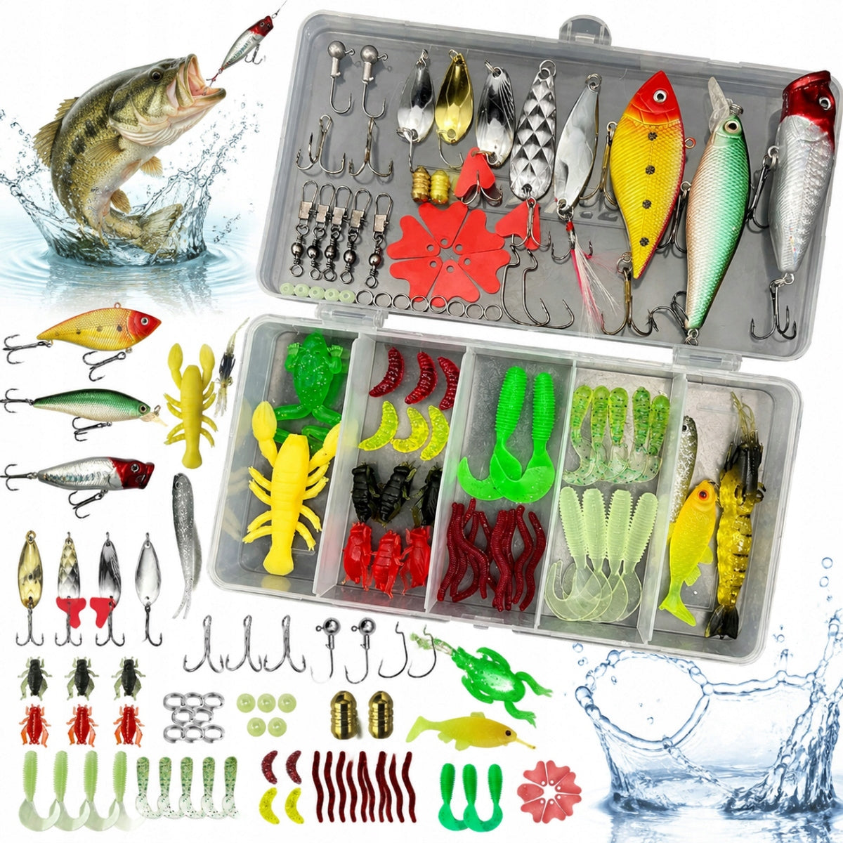 FISHING BOX FISHING BAIT SET HOOK ACCESSORIES 78PCS