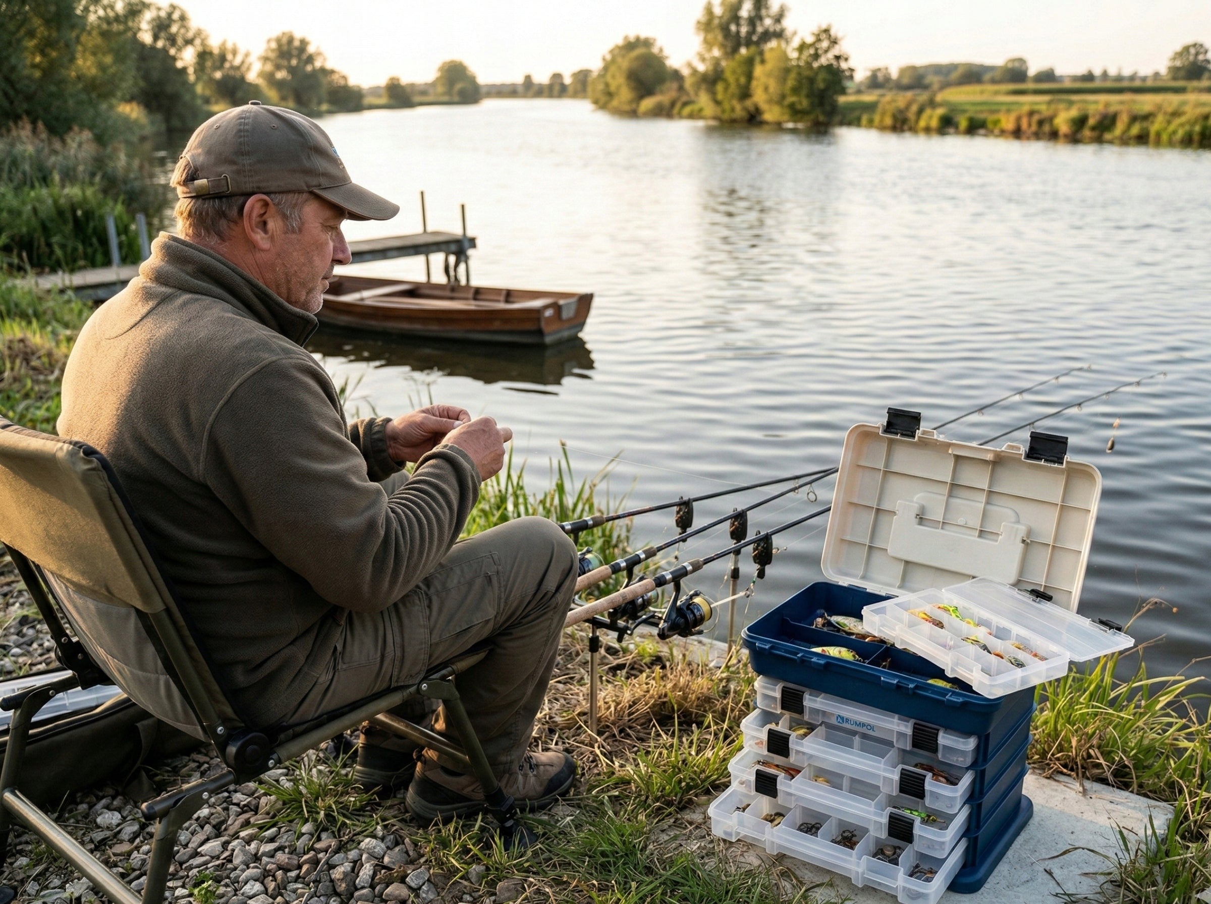 FISHING BOX RUMPOL WITH 4 BOXES STRONG ORGANIZER LARGE ROOMY 350041 Kind case