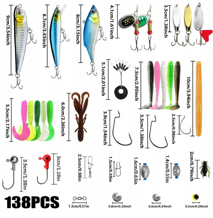 FISHING BOX SET OF FISH LURES HOOK SPINNING FLOAT AKCESORIA Model Zestaw_xxl