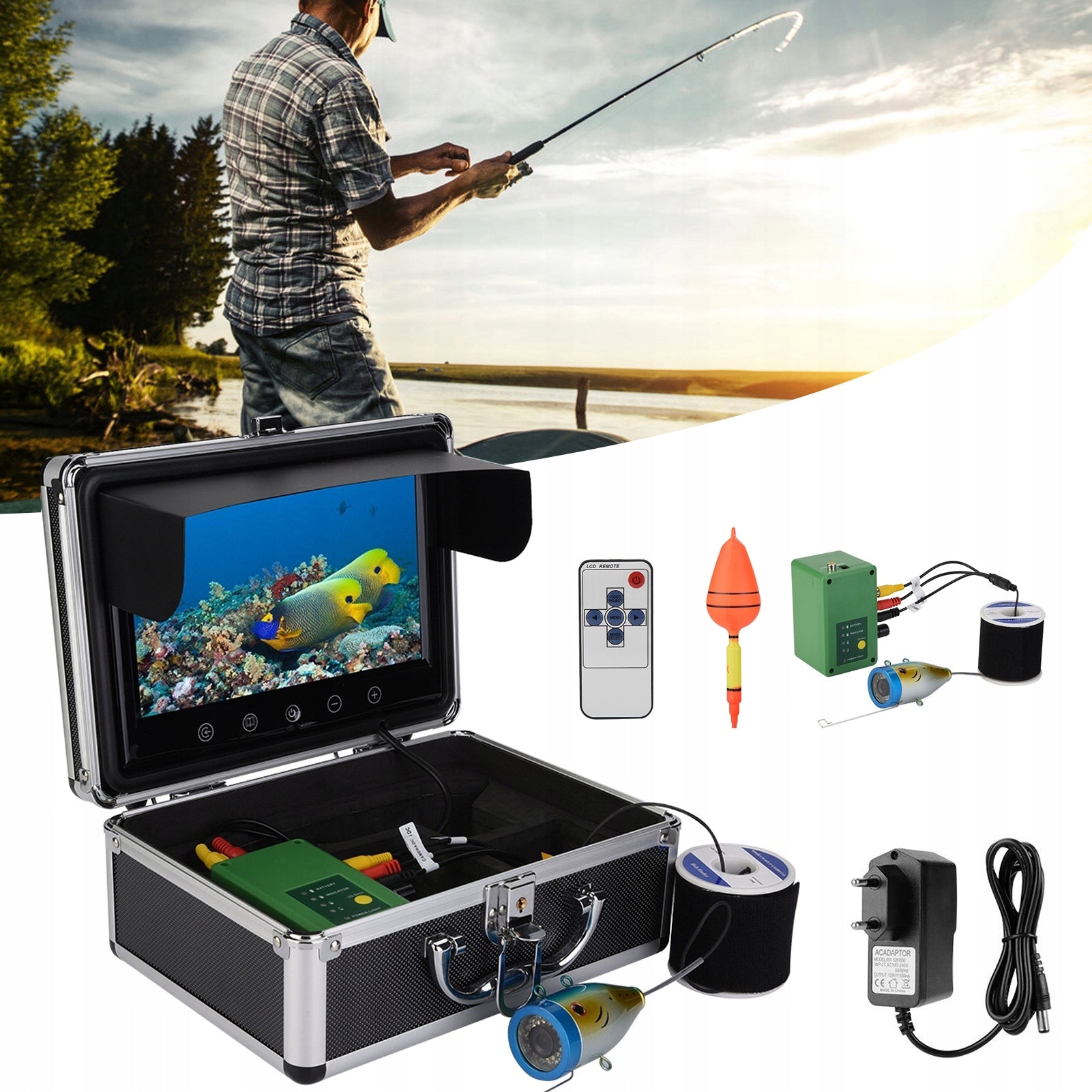 FISHING CAMERA UNDERWATER FISHING 9 INCH 30LED 1000TVL FOR FISHING 30M Brand no brand