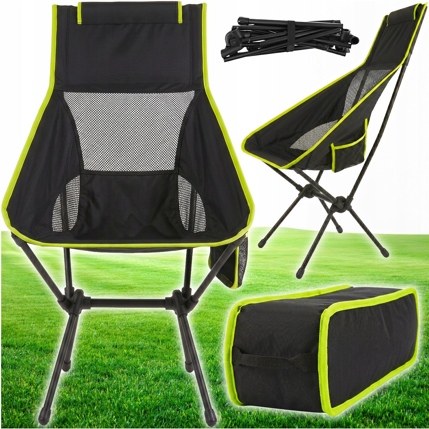 FISHING CHAIR CAMPING CHAIR FOLDING COVER BLACK