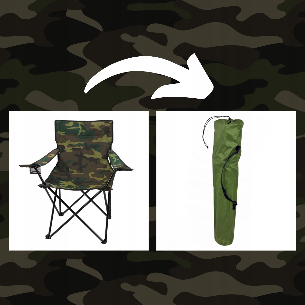 FISHING CHAIR FISHING FOLDING FISH CHAIR + COVER HANDLE Color black