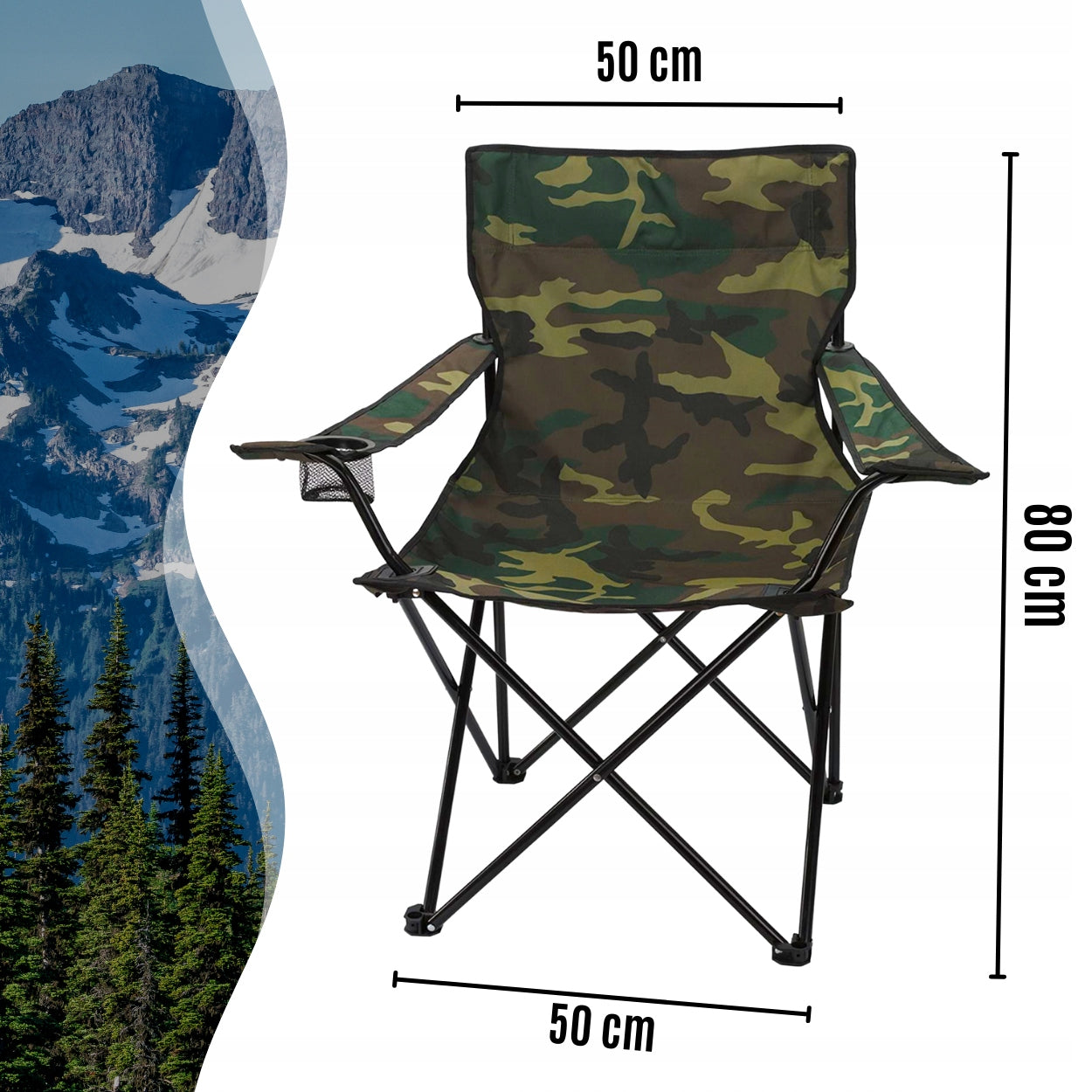 FISHING CHAIR FISHING FOLDING FISH CHAIR + COVER HANDLE Model krzesło składane moro 2025