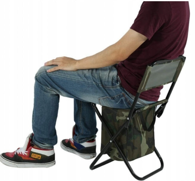 FISHING CHAIR FOLDING LARGE XXL 150kg HIKING CAMPING BACKREST Color green