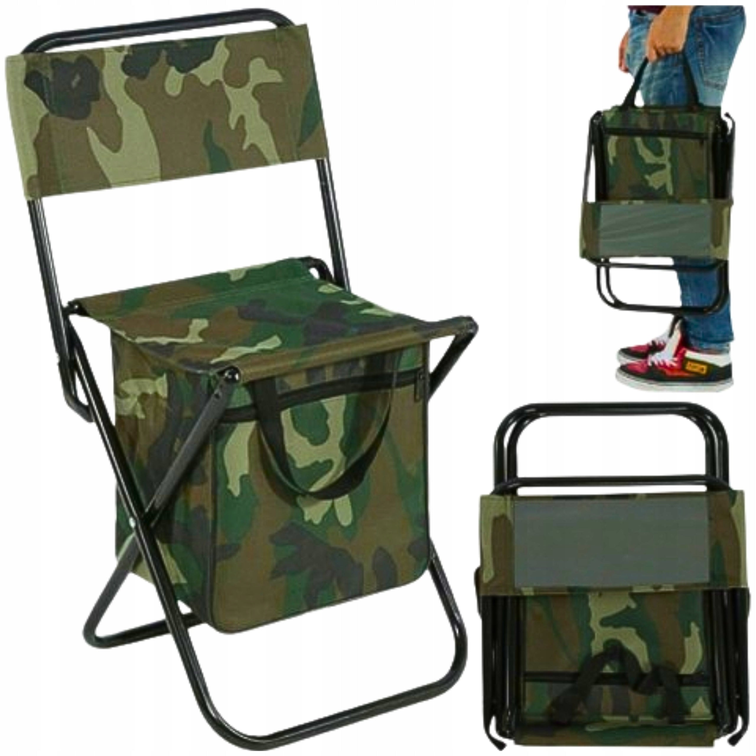 FISHING CHAIR FOLDING LARGE XXL 150kg HIKING CAMPING BACKREST