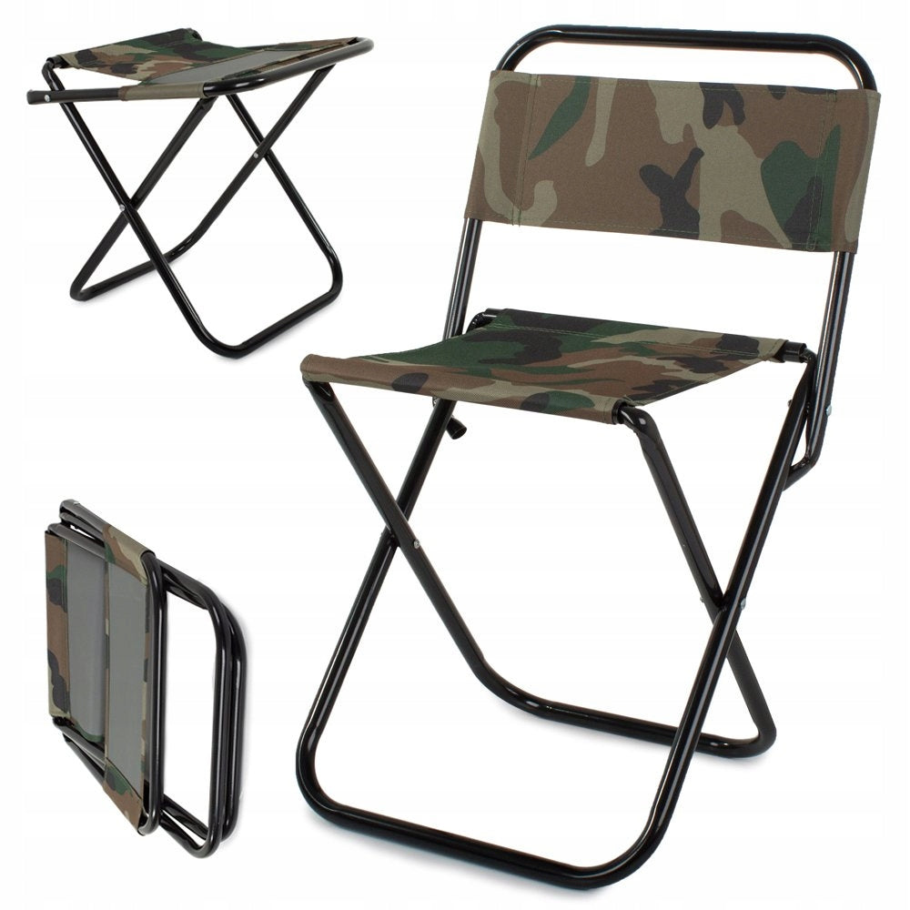 FISHING CHAIR WITH TOURIST BACKREST FOLDING CAMO FISH