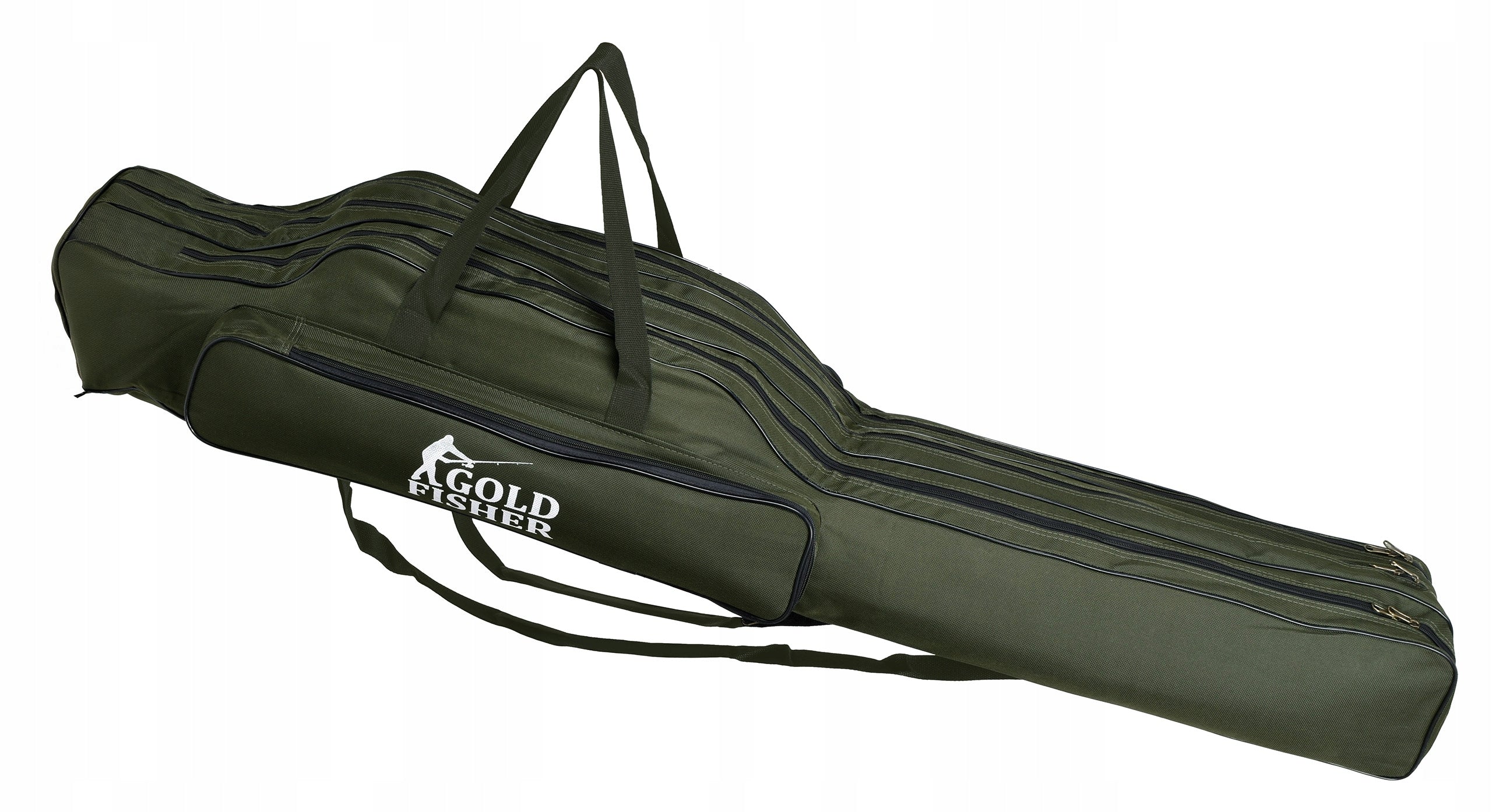 FISHING COVER ROD BAG 3 COMPARTMENTS 140CM GIFT FOR GRANDFATHER DAD Brand Gold fisher