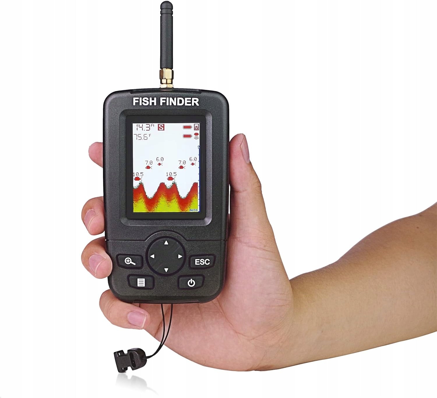 FISHING ECHO SOUNDER WIRELESS SONAR FISH PROBE FOR BAIT BOAT Batteries included no