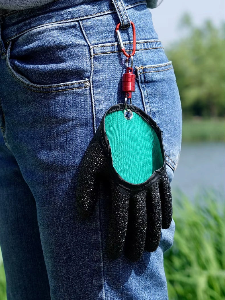 FISHING GLOVES FOR CATCHING FISH NON-SLIP 5 FINGERS REMOVABLE PAIR Model RĘKAWICE WĘDKARSKA PARA