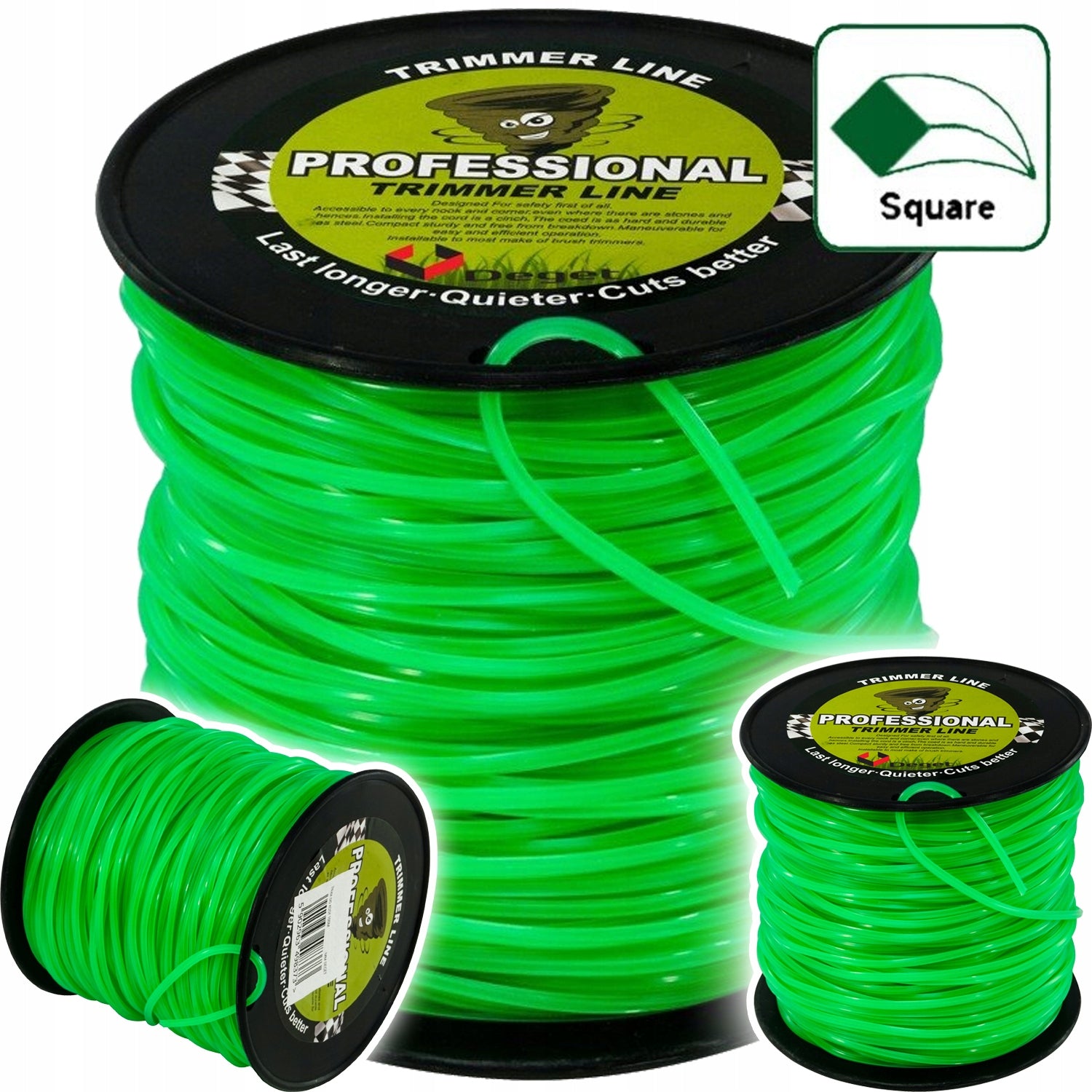 FISHING LINE FOR SCYTHES AND TRIMMERS 2,4 mm SQUARE 100 mb Type trimmer line