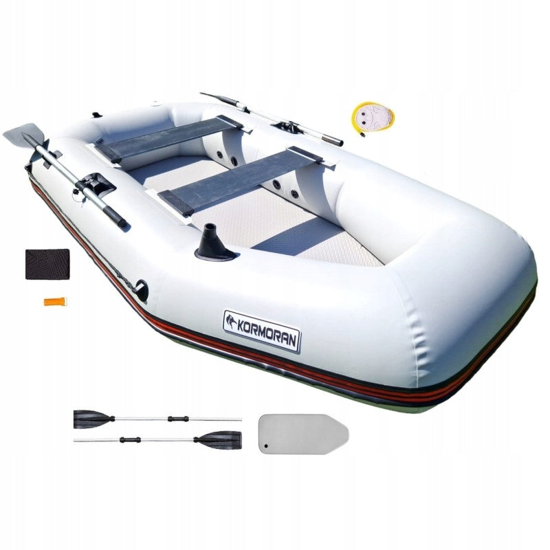 FISHING Pontoon 2os Kormoran 260 AD FLOOR AIRDECK Strong PVC Packaging status original