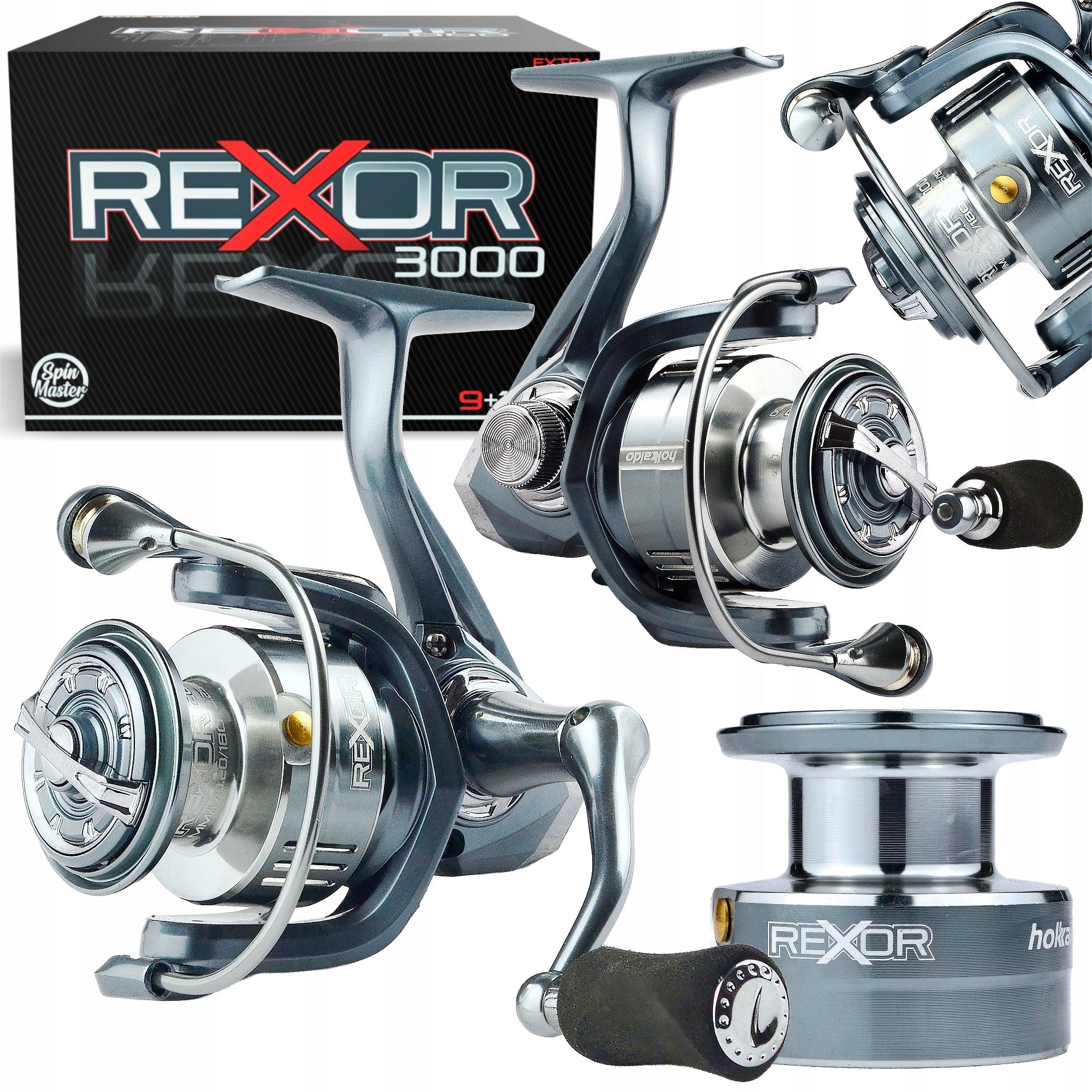 FISHING REEL HOKKAIDO REXOR 3000 - 9+1 BB + STOCK ALUMINIUM SPOOL
