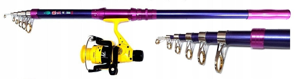 FISHING ROD 3 m FOR GIRLS + REEL 12 BALL + telescopic support FREEBIE Packaging status original