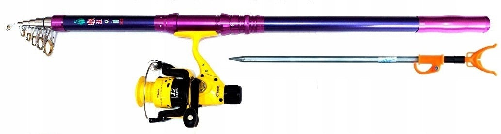 FISHING ROD 3 m FOR GIRLS + REEL 12 BALL + telescopic support FREEBIE