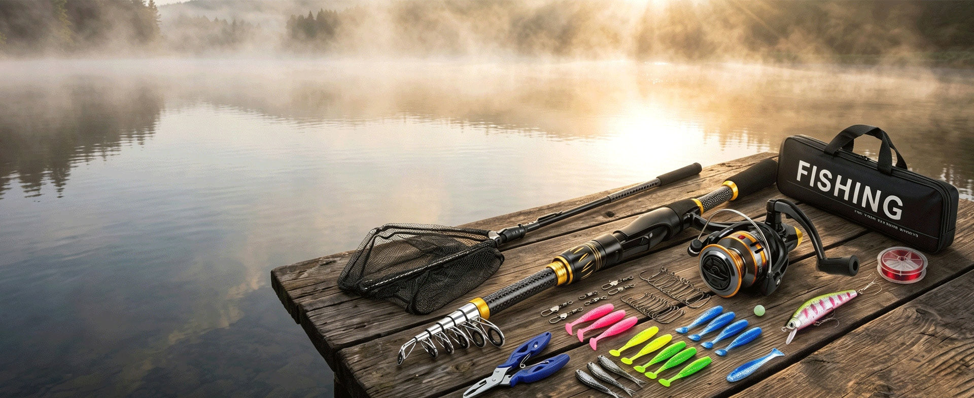 FISHING SET 71 PCS GIFT Fishing Rod Reel Rests Bait Fishing Line Number of items in the set 10