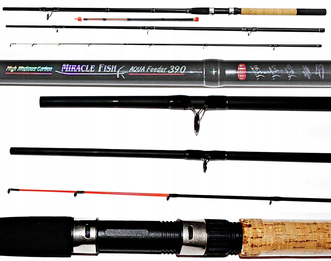 FISHING SET FEEDER 390cm. + REEL 6BB + FISHING LINE + AKCESORIA. Packaging status original