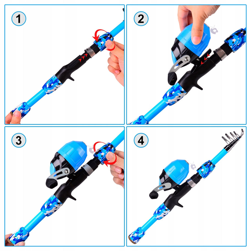 FISHING SET FOR CHILDREN ZABAKA FISHING ROD 1.5M 38 ELEMENTS PROBEROS GIFT Brand Pro Beros
