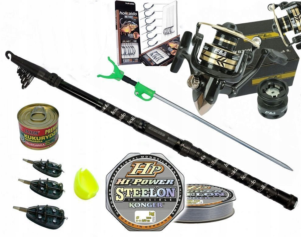 FISHING SET GROUND METHOD FEEDER kickstand basket corn FISHING ROD