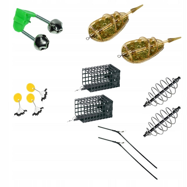 FISHING SET for ground FISHING ROD method FEEDER reel fishing line COMPLETE Transport length 125 cm
