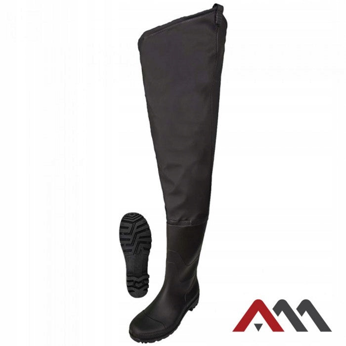 FISHING SHOES RUBBER BOOTS FOR HIPS BLACK r.45