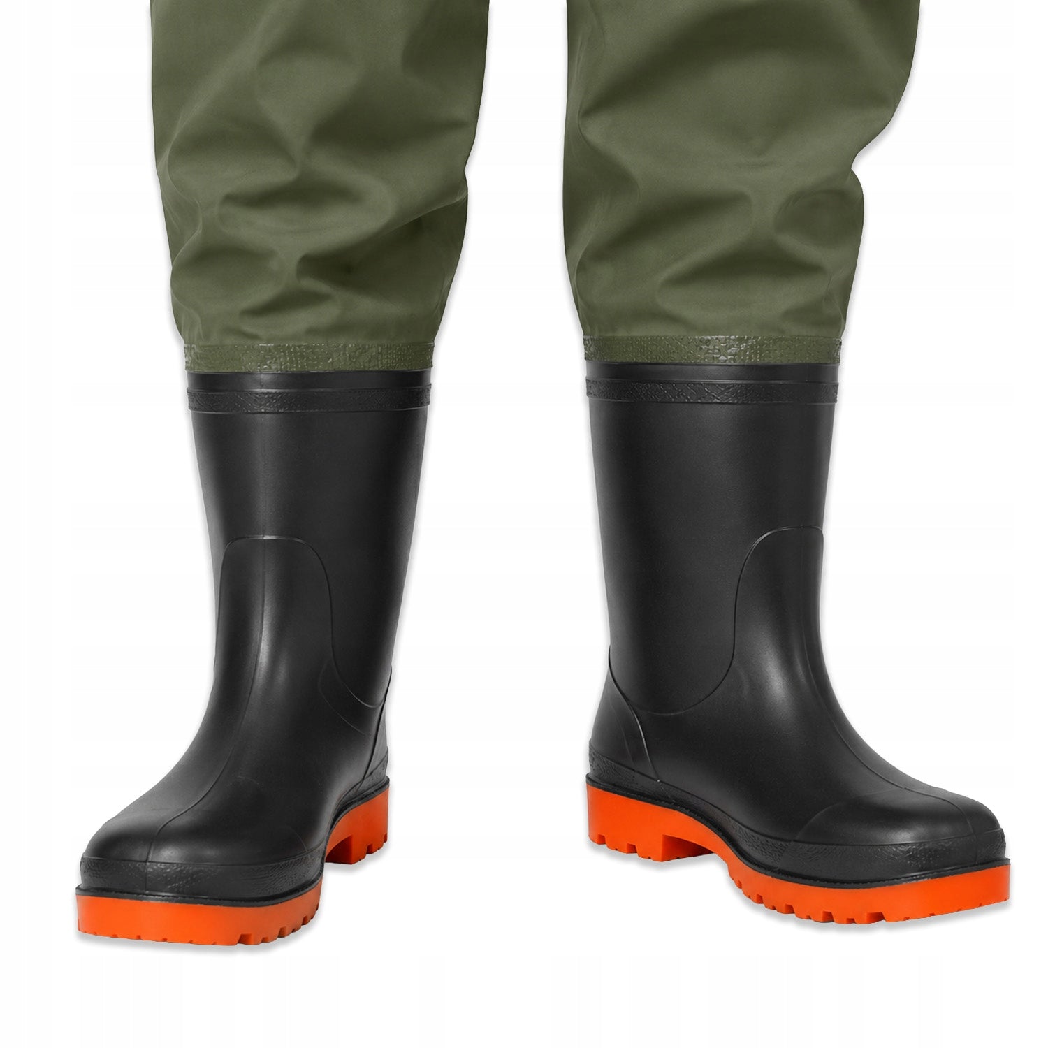 FISHING WADERS FISHING TROUSERS RUBBER WATERPROOF TROUSERS R. 43 Color green