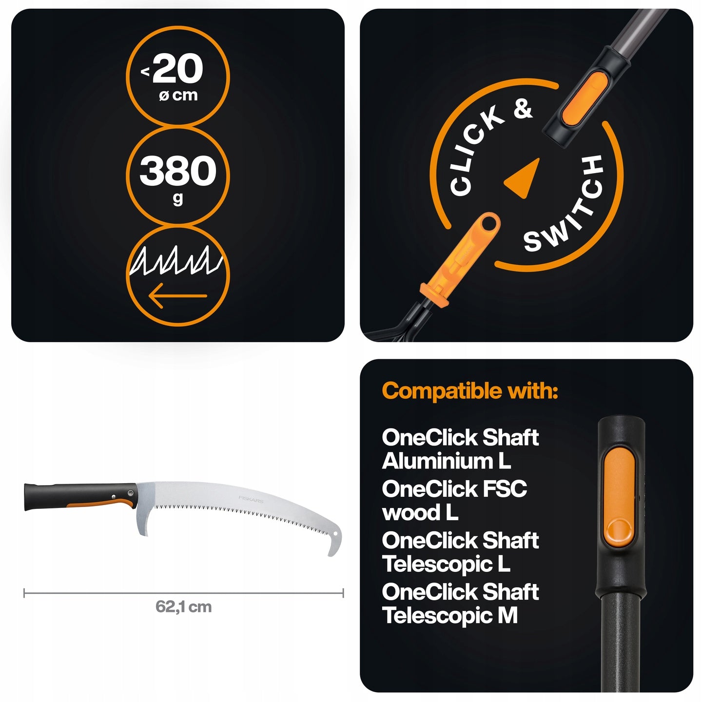 FISKARS OneClick Saw with Branch Hook 1080690 Device weight 0.45 kg