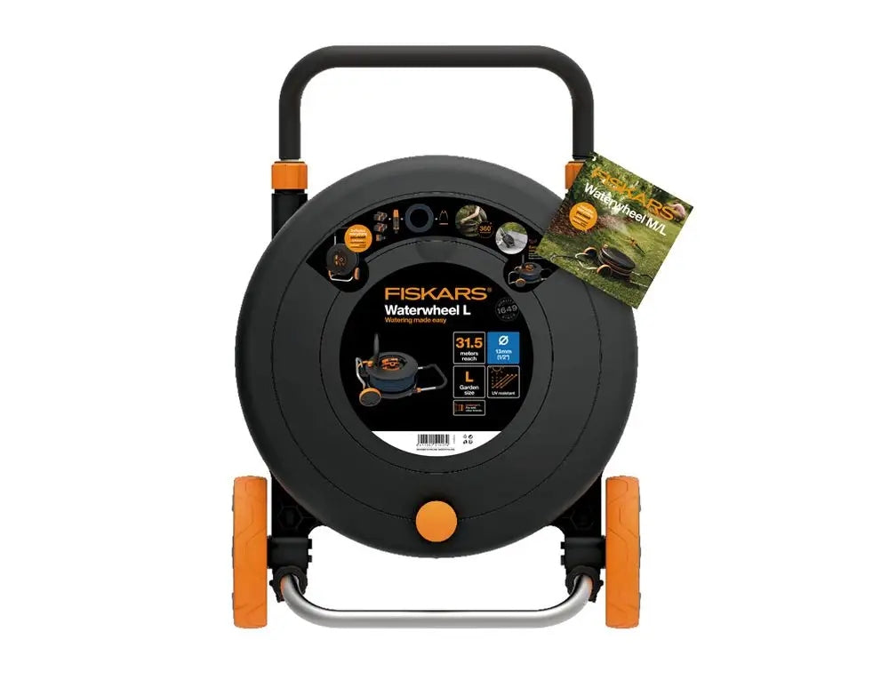 Fiskars Waterwheel L 1/2" Gartenhaspel mit 30 m Schlauch 