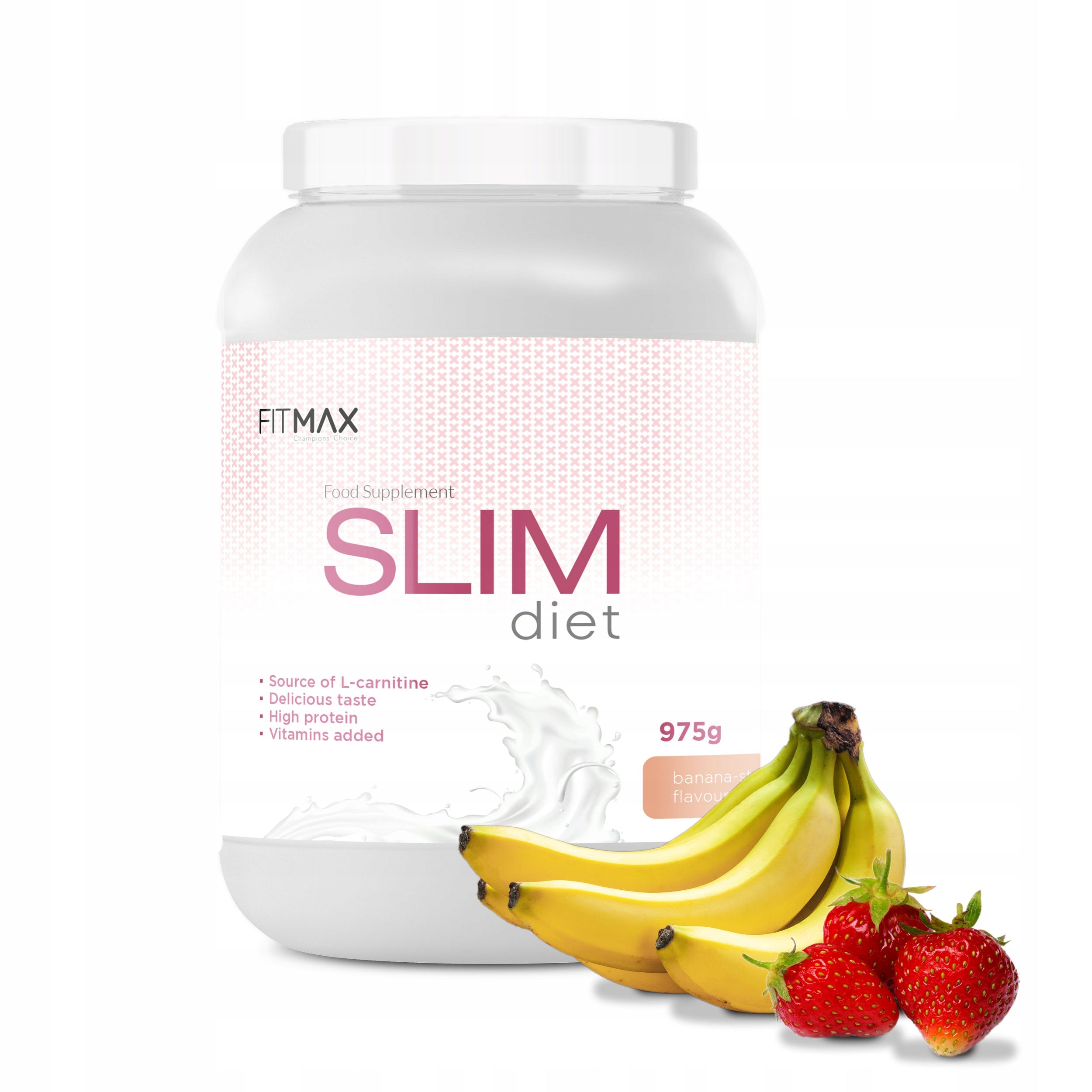 FITMAX SLIM DIET 975g | slimming cocktail TASTE: BANANA - STRAWBERRY