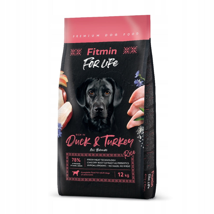 FITMIN Dog for Life Duck & Turkey Dog Food Duck & Rice 12kg