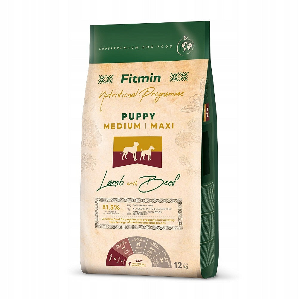 FITMIN Medium Maxi Puppy Lamb & Beef 12kg