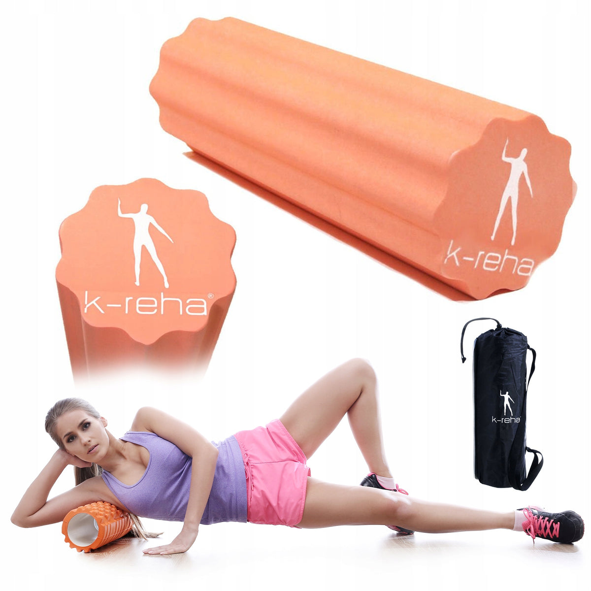 FITNESS CORRECTION MASSAGE ROLLER WITH PEACH BAG Brand K-Reha