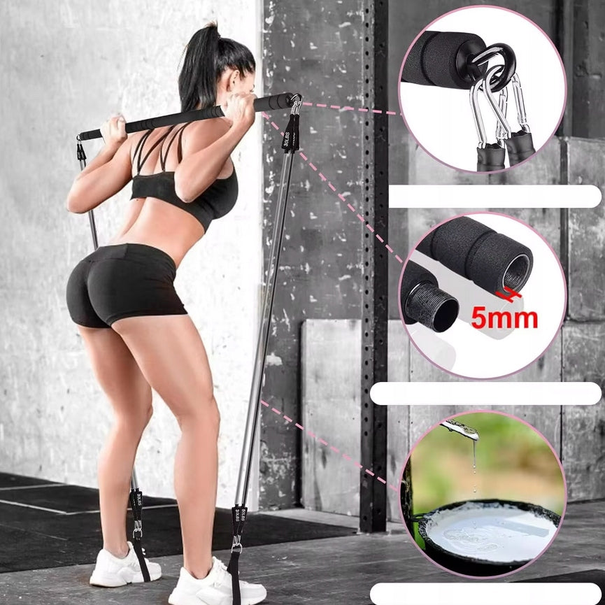 FITNESS EXERCISE BAR PILATES BAR STICK FOLDING RESISTANCE RUBBER EXPANDER Manufacturer code ĆD094