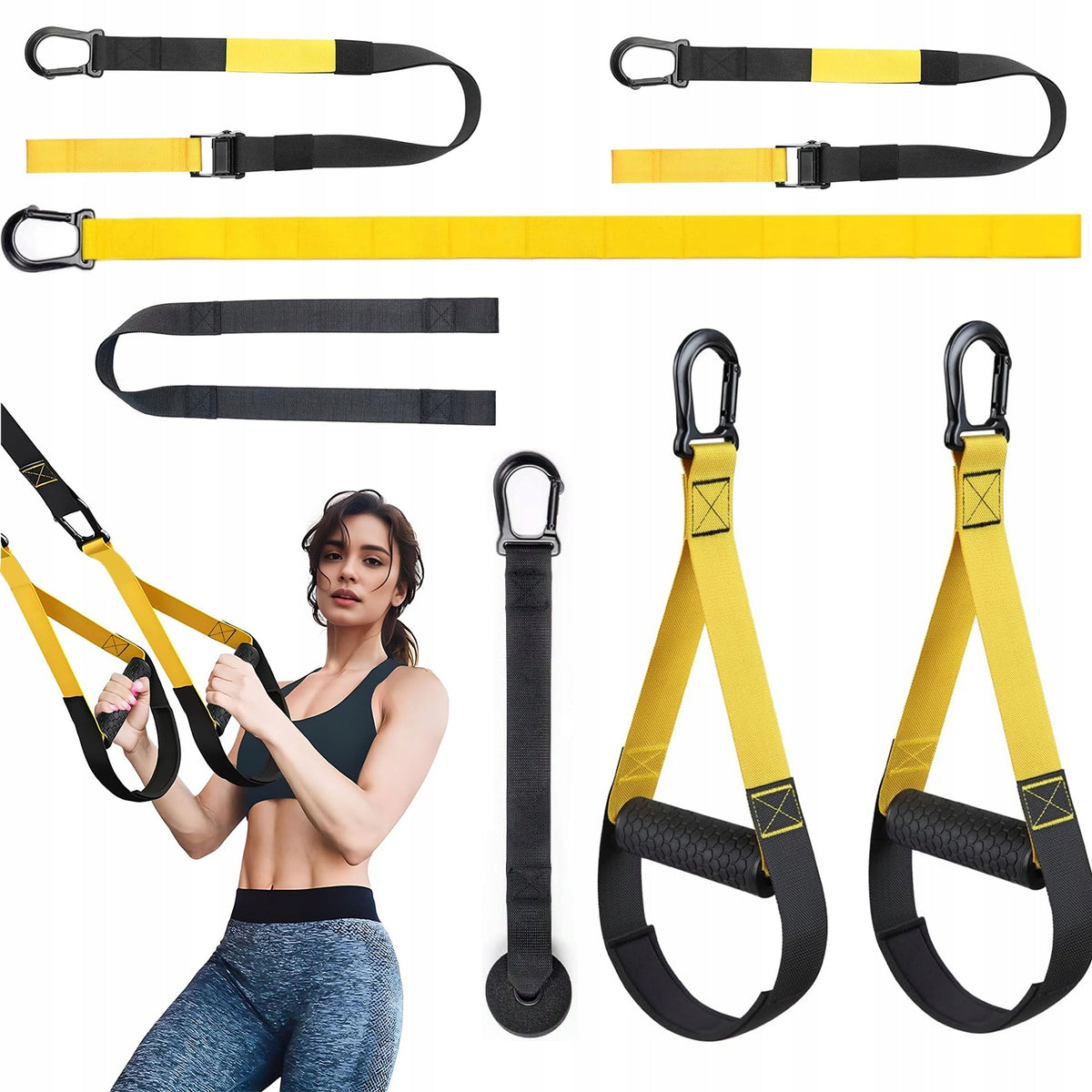 FITNESS EXERCISE BELT SET WITH ADJUSTABLE RESISTANCE FOR A FULL WORKOUT