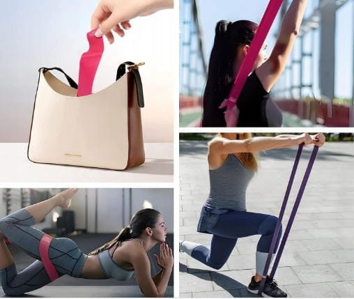 FITNESS EXERCISE RUBBER BANDS SET OF 5 + STORAGE POUCH Brand no brand
