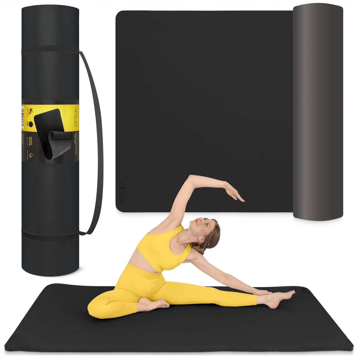 FITNESS GYMNASTIC MAT FOR YOGA EXERCISES GIANT 2 m x 1,25 m