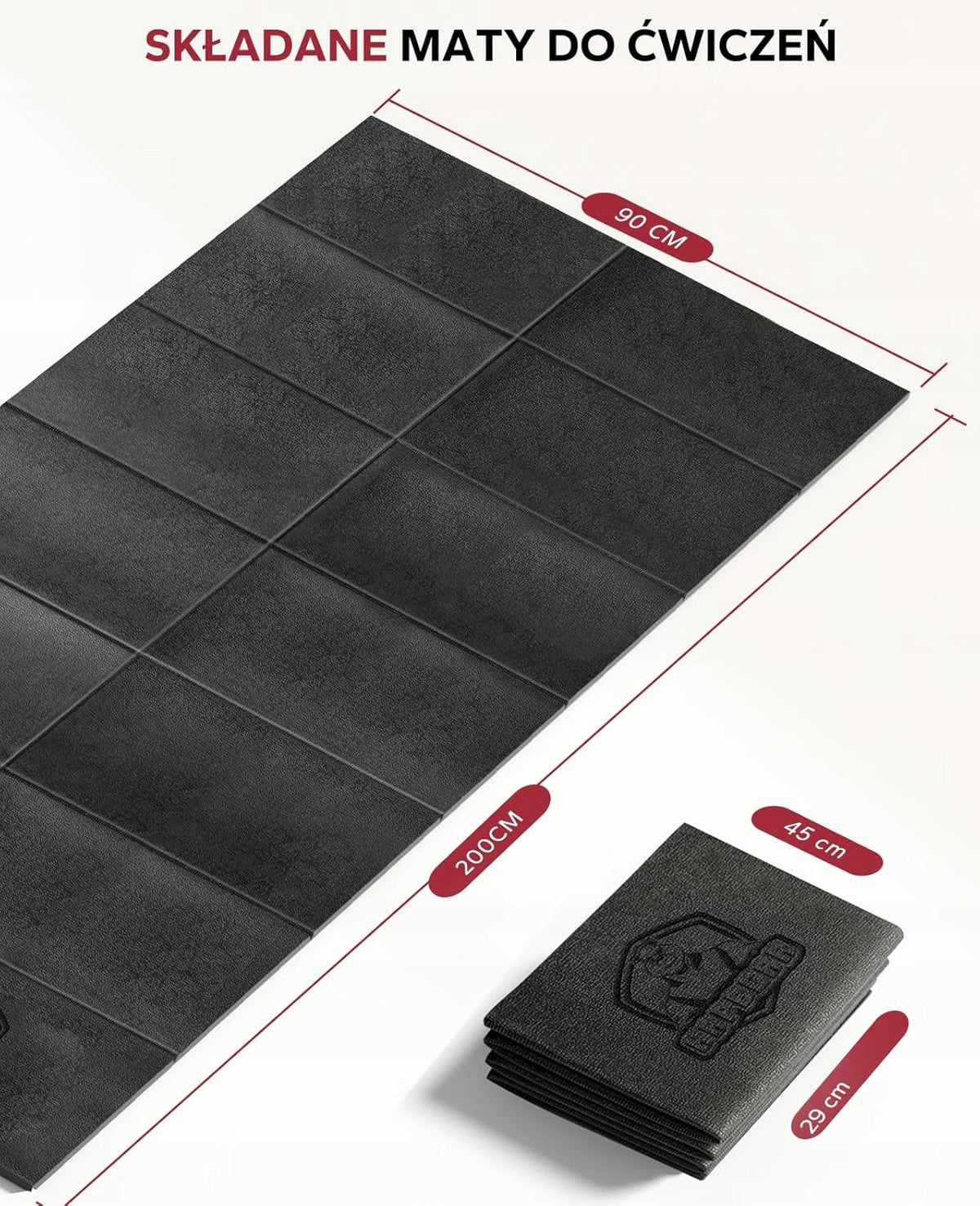 FITNESS MAT FOR GYM HOME NON-SLIP 2000x900x5mm Packaging status original