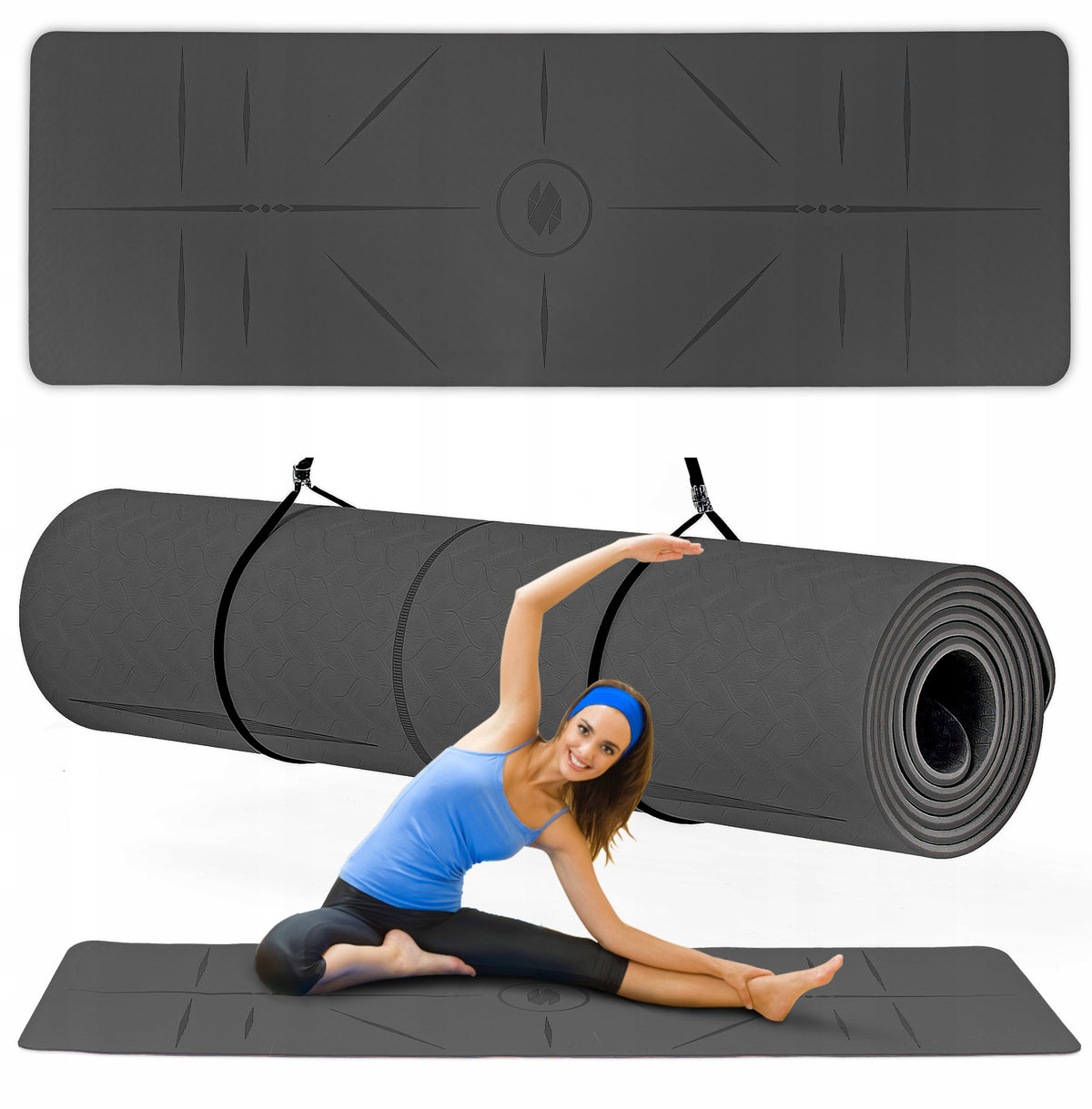 FITNESS MAT for exercise YOGA gymnastic TPE NON-SLIP thick MAT