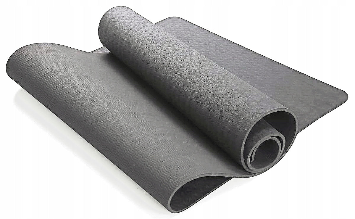 FITNESS MAT for gymnastic exercises NON-SLIP yoga KARIMATA YOGA Color gray