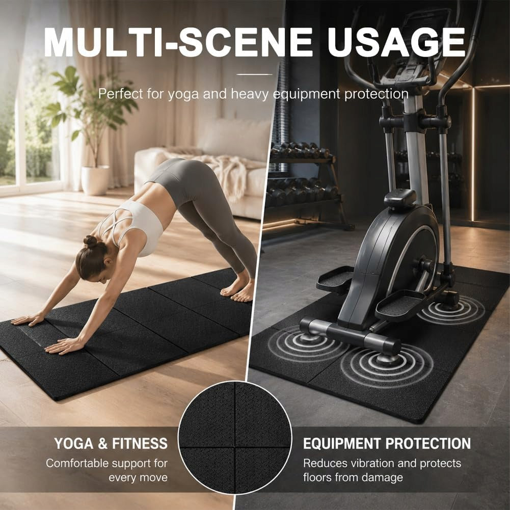 FITNESS PROTECTIVE MAT 183X61 CM THICKNESS 6 MM FOLDING NON-SLIP Brand no brand