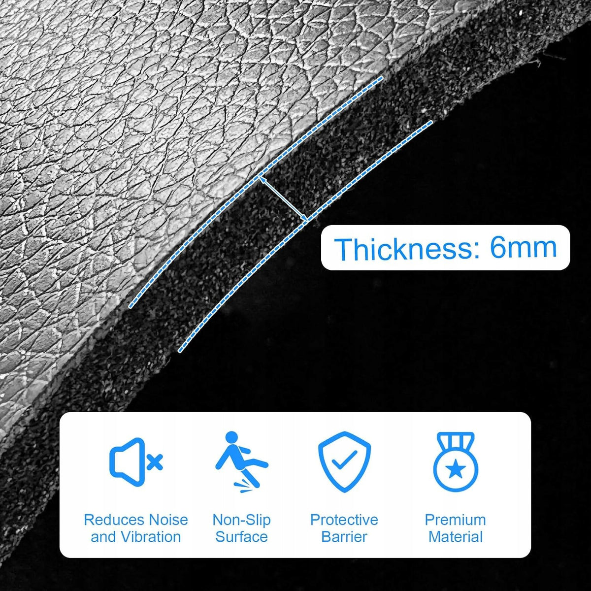 FITNESS PROTECTIVE MAT 28X70 CM THICKNESS 6 MM CUSHIONING Length 70 cm