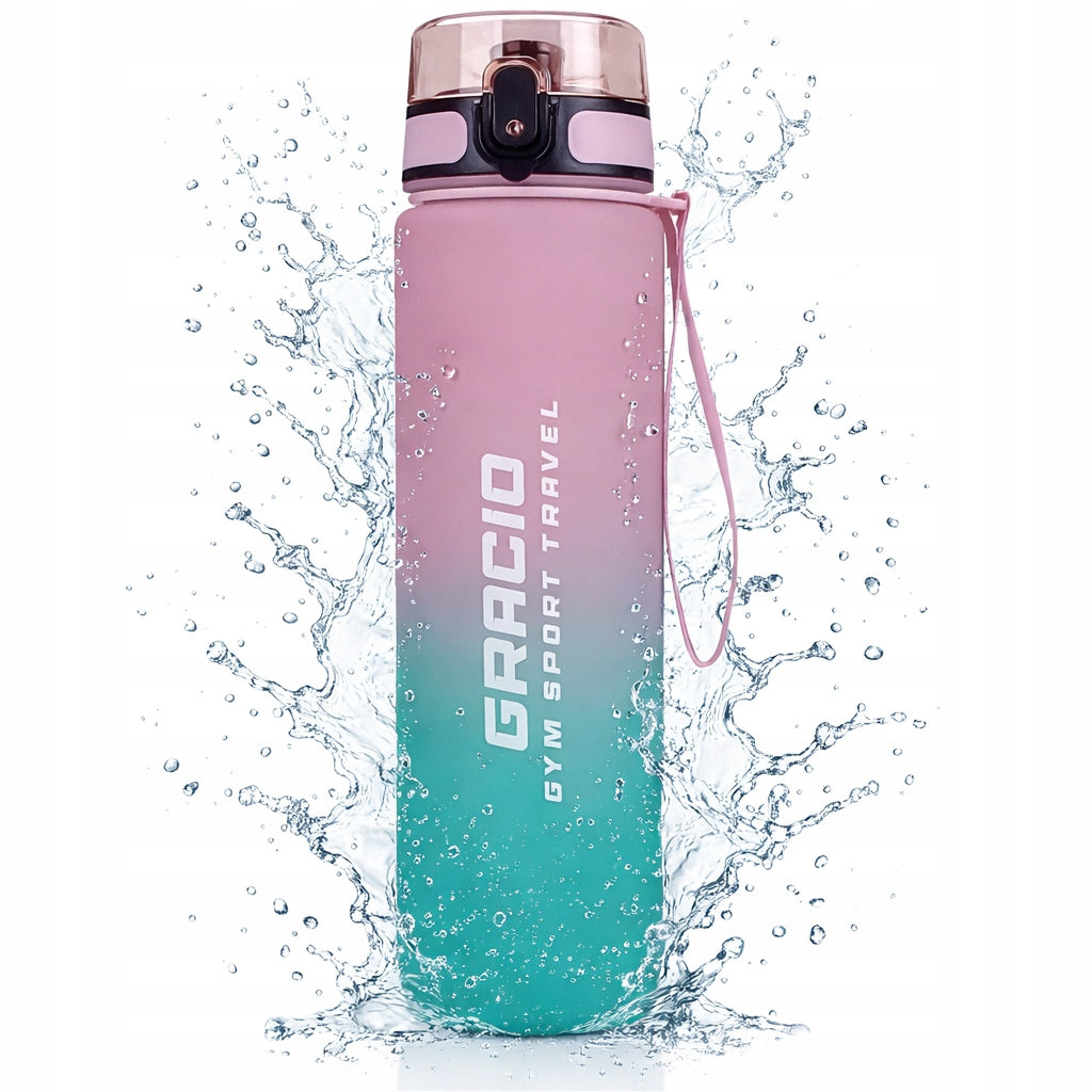 FITNESS SPORTS WATER Bottle 1L Tritan Motivational Measure BPA Free GRACIO