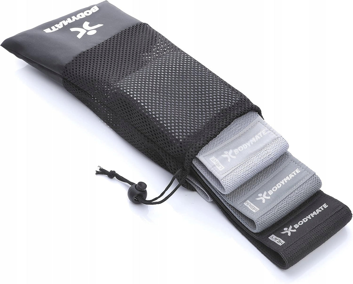 FITNESS TAPES WITH RESISTANCE RUBBER MATERIAL FOR WORKOUT EXERCISES 3 PIECES GREY Color gray