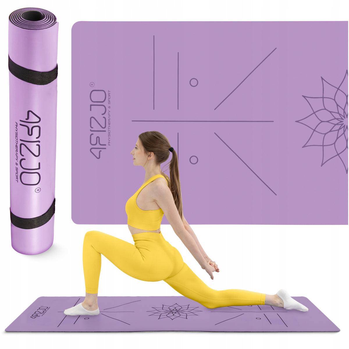 FITNESS YOGA EXERCISE MAT RUBBER NON-SLIP 4FIZJO PREMIUM