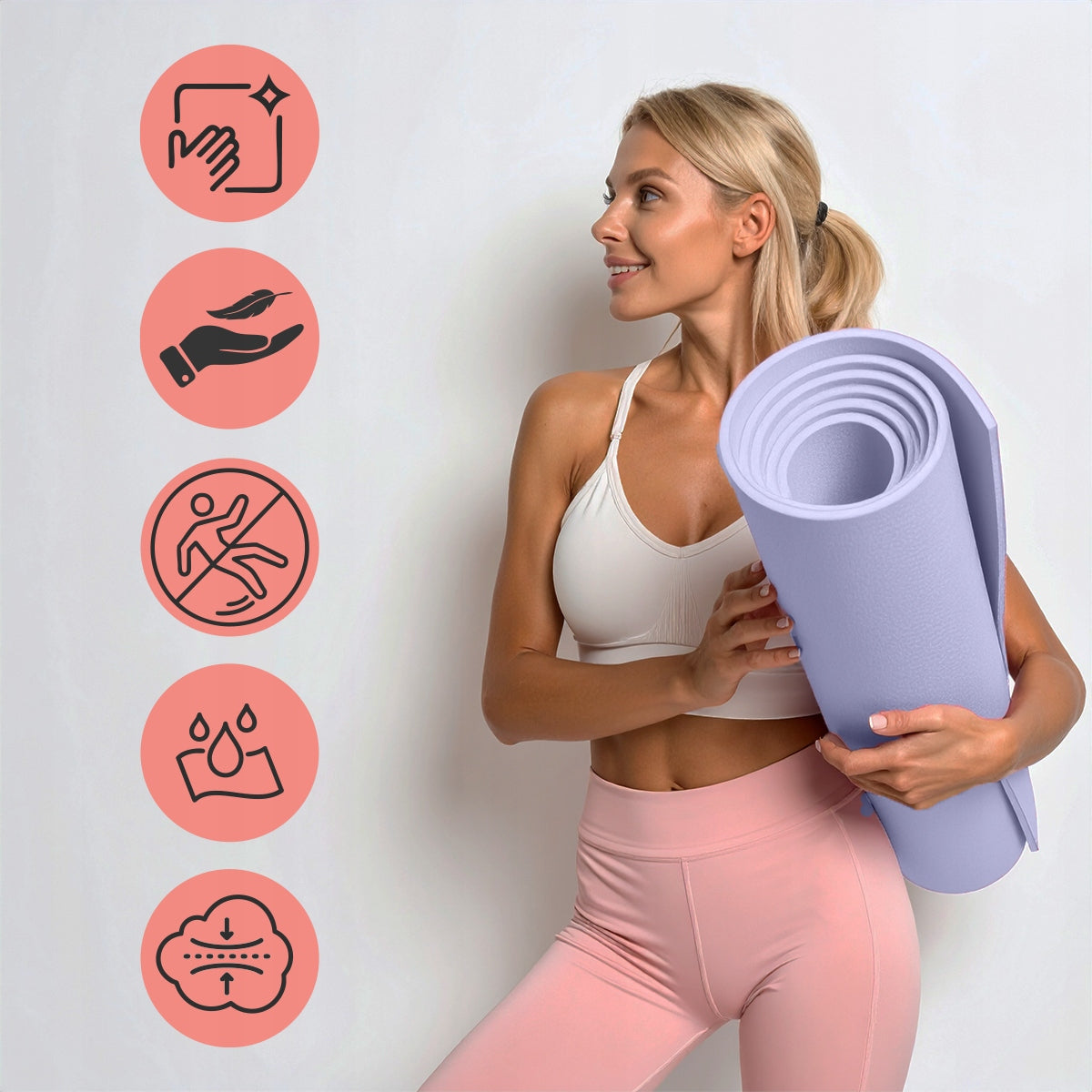 FITNESS YOGA EXERCISE MAT SOFT THICK 1,5 CM NBR TRAINING MAT Manufacturer code FM390