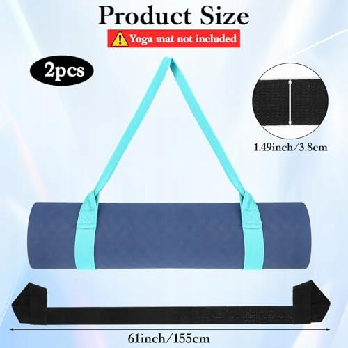 FITNESS YOGA MAT WITH ADJUSTABLE STRAP BLACK SEA 155CM for home Length 155 cm
