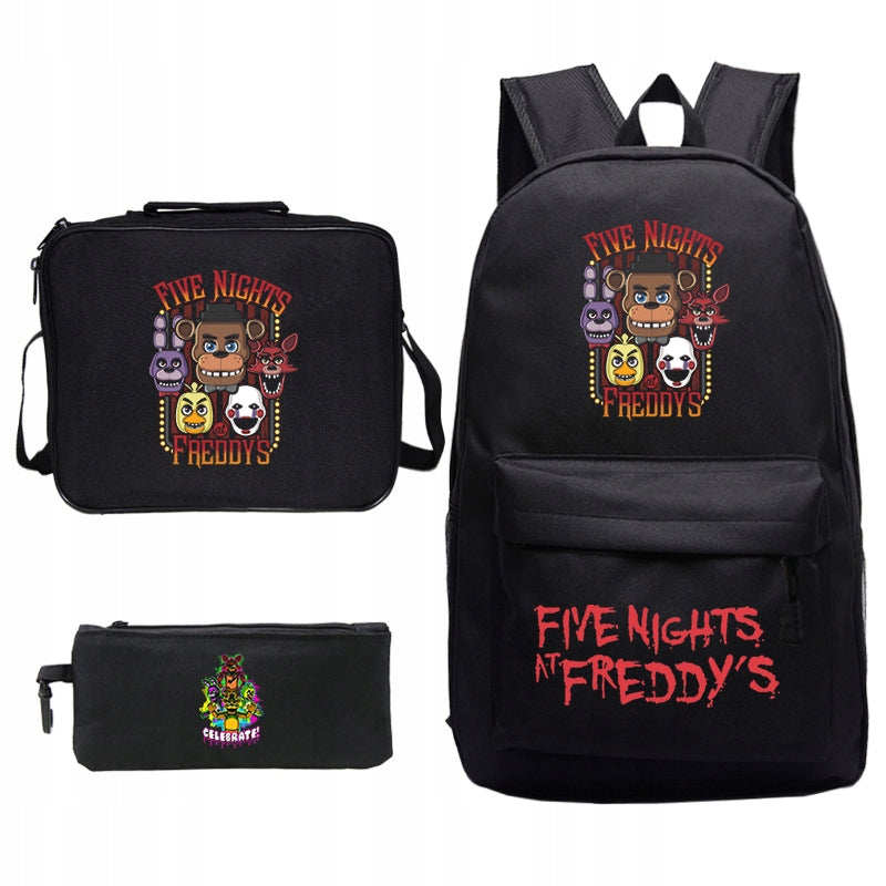 FIVE NIGHTS AT FREDDY'S SCHOOL SET BACKPACK BAG PENCIL CASE high quality Manufacturer code rty56yuhdrhrth