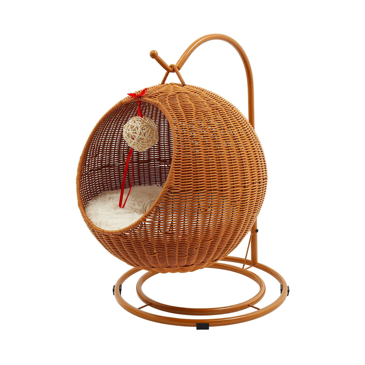 FIVE-PIECE CAT HANGING BASKET SET - YELLOW-BROWN CAT BED