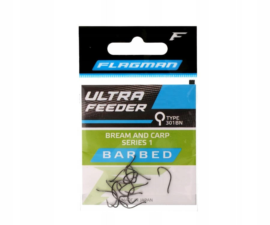 FLAGMAN HOOKS ULTRA FEEDER BREEM AND CARP WITH EYE 301BN Size10 12pcs