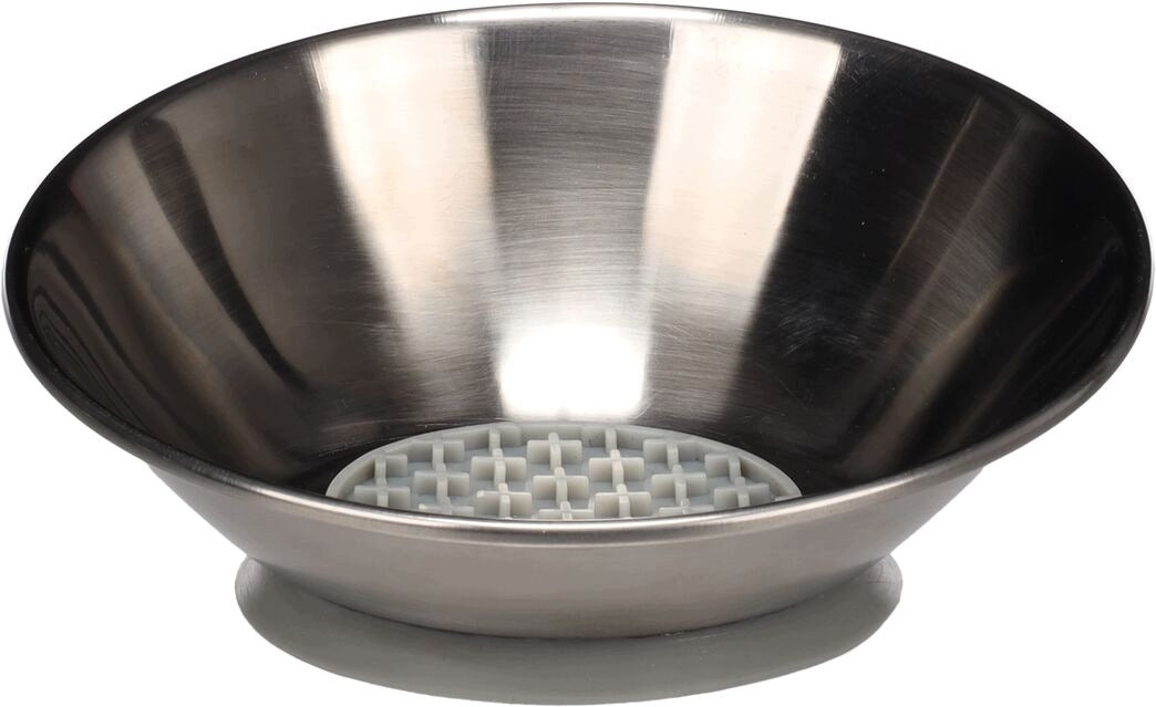 FLAMINGO-561788 ROUND FEEDING BOWL SILVER 18,5x7,5CM 550ML