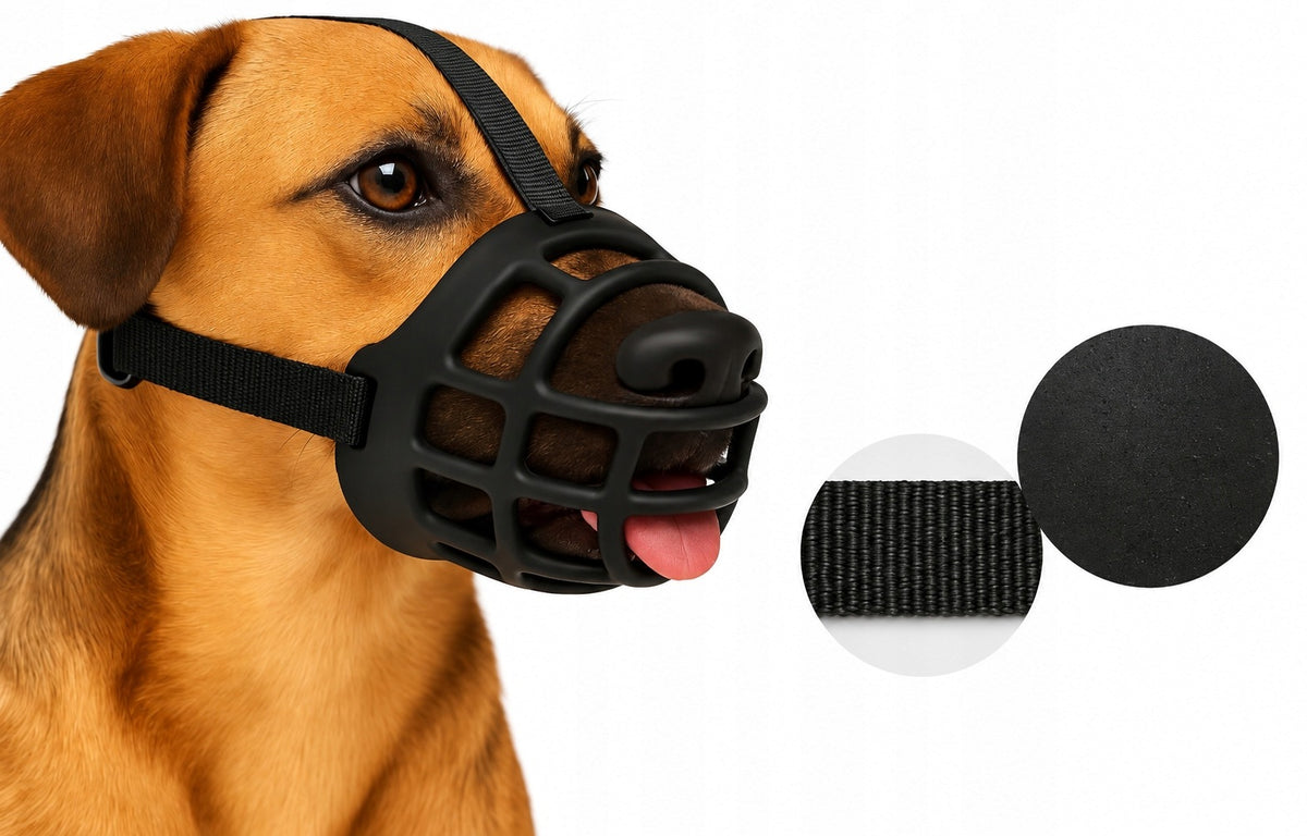 FLAMINGO Benzo Dog muzzle Silicone Adjustable Size S Black Packaging status original